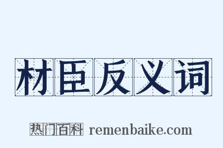 材臣反义词是什么意思的图片
